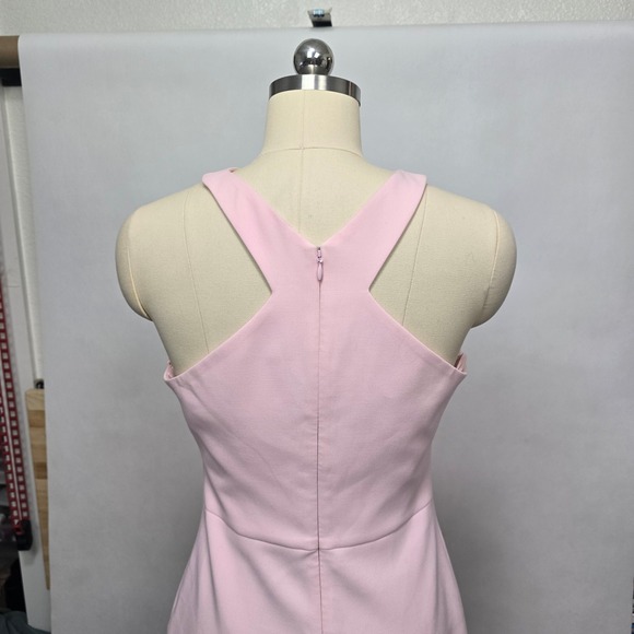 LIKELY Pink Criss Cross Neck Sheath Dress Knee Length Size 8 - Picture 9 of 11